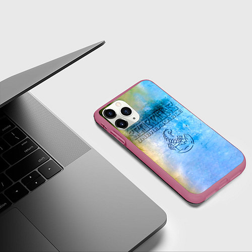Чехол iPhone 11 Pro матовый Unbreakable - Scorpions / 3D-Малиновый – фото 3