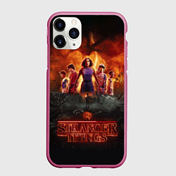 Чехол iPhone 11 Pro матовый ОЧЕНЬ СТРАННЫЕ ДЕЛА STRANGER THINGS, цвет: 3D-малиновый