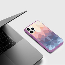 Чехол iPhone 11 Pro матовый Полигональная свежесть 2022, цвет: 3D-фиолетовый — фото 2