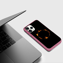Чехол iPhone 11 Pro матовый Знак тьмы из Dark Souls, цвет: 3D-малиновый — фото 2