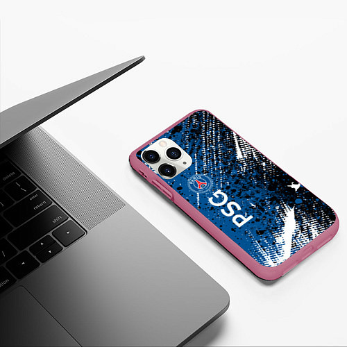 Чехол iPhone 11 Pro матовый Псж краска / 3D-Малиновый – фото 3