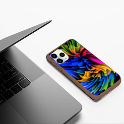 Чехол iPhone 11 Pro матовый Абстрактная неоновая композиция Abstract neon comp, цвет: 3D-коричневый — фото 2