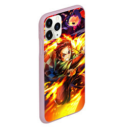 Чехол iPhone 11 Pro матовый Клинок, рассекающий демонов Demon Slayer, цвет: 3D-розовый — фото 2