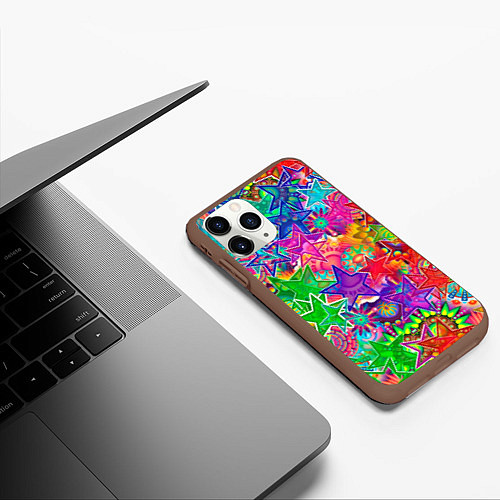 Чехол iPhone 11 Pro матовый COLOR STARFALL / 3D-Коричневый – фото 3