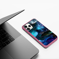 Чехол iPhone 11 Pro матовый Неоновые облака neon clouds, цвет: 3D-малиновый — фото 2