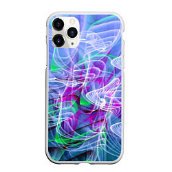 Чехол iPhone 11 Pro матовый Абстрактный фрактальный летний паттерн Abstract fr, цвет: 3D-белый