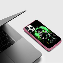 Чехол iPhone 11 Pro матовый КЛИНОК, РАССЕКАЮЩИЙ ДЕМОНОВ ТАНДЖИРО КАМАДО, цвет: 3D-малиновый — фото 2