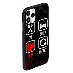 Чехол iPhone 11 Pro матовый Eat, Sleep, League of Legends, Repeat, цвет: 3D-черный — фото 2