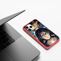 Чехол iPhone 11 Pro матовый Эрен и Девять Титанов, цвет: 3D-красный — фото 2