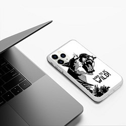 Чехол iPhone 11 Pro матовый Born to be wild! Cougar, цвет: 3D-белый — фото 2