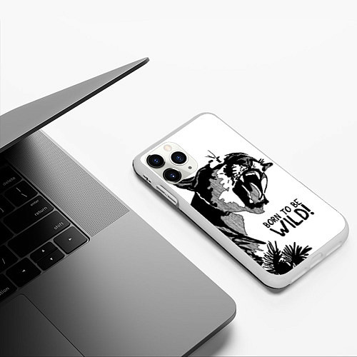 Чехол iPhone 11 Pro матовый Born to be wild! Cougar / 3D-Белый – фото 3