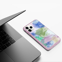 Чехол iPhone 11 Pro матовый Акварельная текстура, цвет: 3D-розовый — фото 2