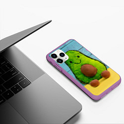 Чехол iPhone 11 Pro матовый Avocado print, цвет: 3D-фиолетовый — фото 2