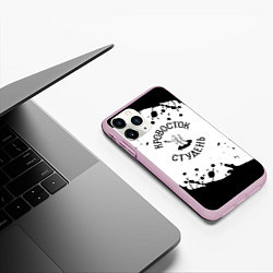 Чехол iPhone 11 Pro матовый Кровосток черная краска, цвет: 3D-розовый — фото 2