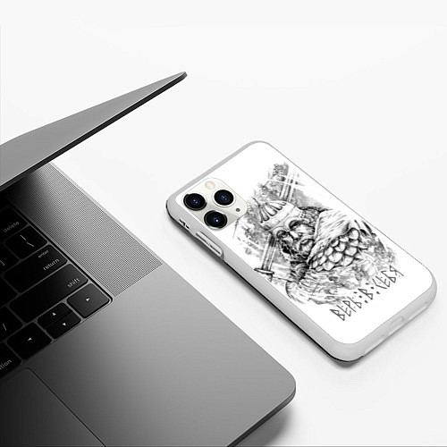 Чехол iPhone 11 Pro матовый Верь в себя, живи по чести / 3D-Белый – фото 3
