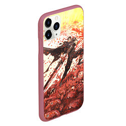 Чехол iPhone 11 Pro матовый BERSERK ГАТС РУНА спина, цвет: 3D-малиновый — фото 2