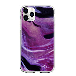 Чехол iPhone 11 Pro матовый Фиолетовая текстура, цвет: 3D-белый