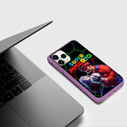 Чехол iPhone 11 Pro матовый ММАРИО ММА Супер Марио Super Mario, цвет: 3D-фиолетовый — фото 2
