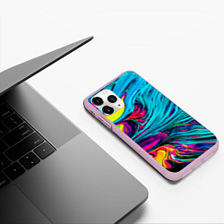 Чехол iPhone 11 Pro матовый Paint Wave, цвет: 3D-розовый — фото 2