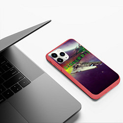 Чехол iPhone 11 Pro матовый Stellaris космический корабль в космосе, цвет: 3D-красный — фото 2