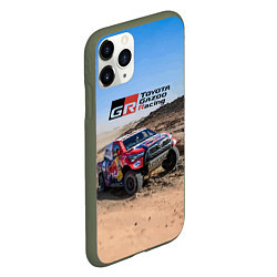 Чехол iPhone 11 Pro матовый Toyota Gazoo Racing Rally Desert Competition Ралли, цвет: 3D-темно-зеленый — фото 2