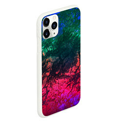 Чехол iPhone 11 Pro матовый Извержение вулкана Текстура камня, цвет: 3D-белый — фото 2