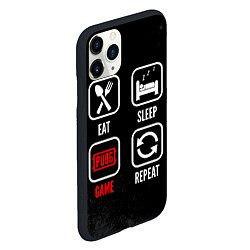 Чехол iPhone 11 Pro матовый Eat, Sleep, PUBG, Repeat, цвет: 3D-черный — фото 2