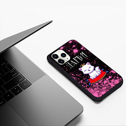 Чехол iPhone 11 Pro матовый Дарья КОШКА Краска, цвет: 3D-черный — фото 2