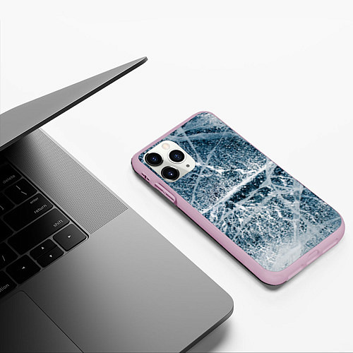 Чехол iPhone 11 Pro матовый Потрескавшийся лед / 3D-Розовый – фото 3