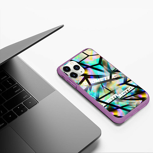 Чехол iPhone 11 Pro матовый New Abstraction / 3D-Фиолетовый – фото 3