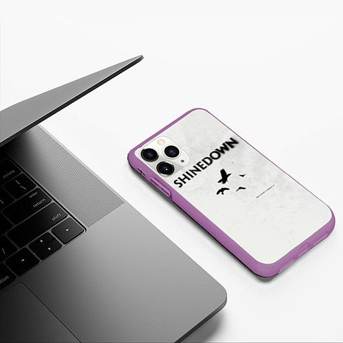 Чехол iPhone 11 Pro матовый The Sound of Madness - Shinedown / 3D-Фиолетовый – фото 3