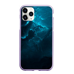 Чехол iPhone 11 Pro матовый Облака и звезды, цвет: 3D-светло-сиреневый