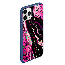 Чехол iPhone 11 Pro матовый Pink Night, цвет: 3D-тёмно-синий — фото 2