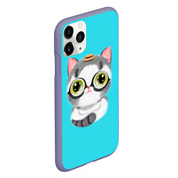 Чехол iPhone 11 Pro матовый CAT IN A HAT, цвет: 3D-серый — фото 2