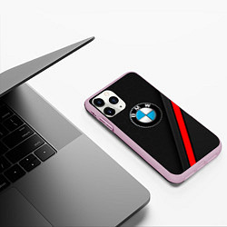 Чехол iPhone 11 Pro матовый Bmw - бмв Абстракция, цвет: 3D-розовый — фото 2