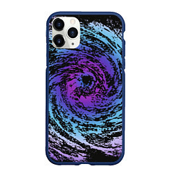 Чехол iPhone 11 Pro матовый Галактика Неон, цвет: 3D-тёмно-синий