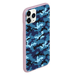 Чехол iPhone 11 Pro матовый Камуфляж Тёмно-Синий Camouflage Dark-Blue, цвет: 3D-розовый — фото 2