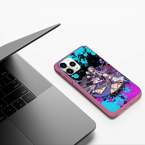 Чехол iPhone 11 Pro матовый Грета Honkai star rail / 3D-Малиновый – фото 3