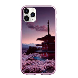 Чехол iPhone 11 Pro матовый Цветение сакуры в Японии, цвет: 3D-розовый