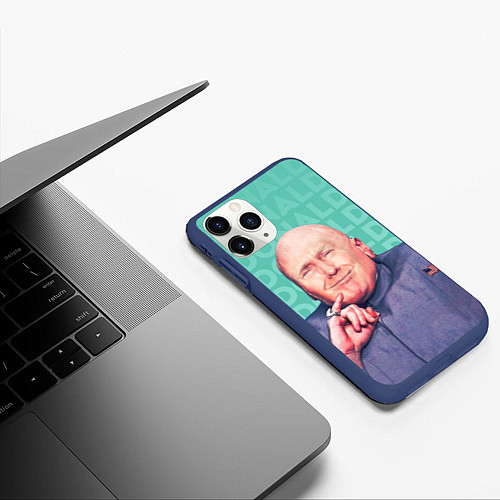 Чехол iPhone 11 Pro матовый Дональд Трамп, Доктор Зло / 3D-Тёмно-синий – фото 3