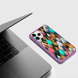 Чехол iPhone 11 Pro матовый Абстрактный цветной лес, цвет: 3D-фиолетовый — фото 2