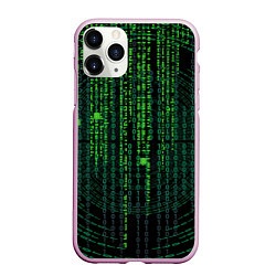Чехол iPhone 11 Pro матовый Бинарная матрица, цвет: 3D-розовый