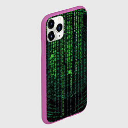 Чехол iPhone 11 Pro матовый Бинарная матрица, цвет: 3D-фиолетовый — фото 2