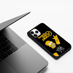 Чехол iPhone 11 Pro матовый Twenty one pilots Гомер Симпсон Рокер, цвет: 3D-черный — фото 2