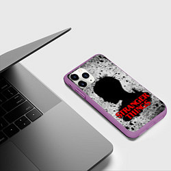 Чехол iPhone 11 Pro матовый Очень странные дела Stranger things, цвет: 3D-фиолетовый — фото 2