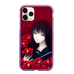 Чехол iPhone 11 Pro матовый Anime Camellia Аниме Красная Камелия
