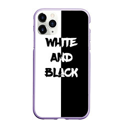 Чехол iPhone 11 Pro матовый White and Black Белое и Чёрное, цвет: 3D-светло-сиреневый