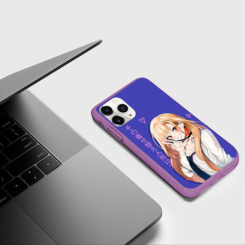 Чехол iPhone 11 Pro матовый Эта фарфоровая кукла влюбилась - Марин / 3D-Фиолетовый – фото 3