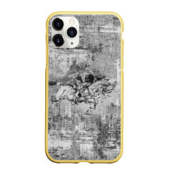 Чехол iPhone 11 Pro матовый Михаил Врубель - скачущий всадник post-art, цвет: 3D-желтый