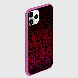 Чехол iPhone 11 Pro матовый Темно-красный абстрактный узор, цвет: 3D-фиолетовый — фото 2